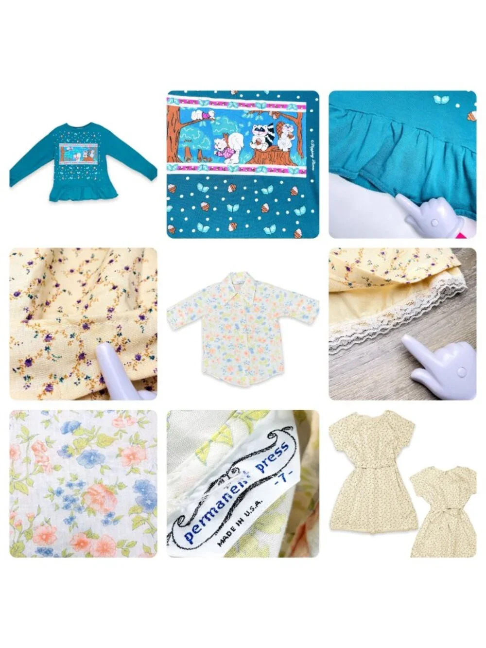 Vintage Girls Bundle Lot of 5 - Dagger collar Sweater Sweatshirt Dresses 6 - 8